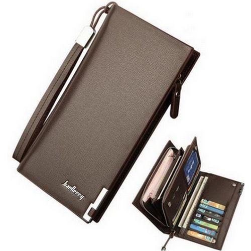 Corporate Quality Men's Long Wallet-Coffee