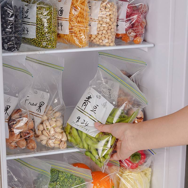 15pcs Reusable Food Storage With Ziplock And Label