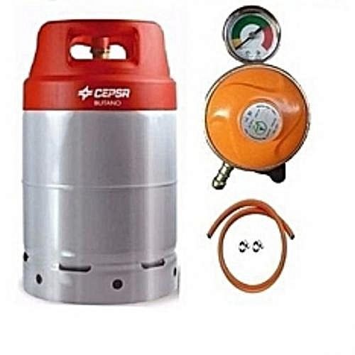 Gas Cylinder 12.5 + Metered Regulator + Hose & Clip