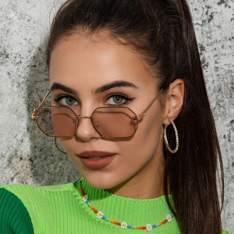 Gold Rim Sunglasses- Cream