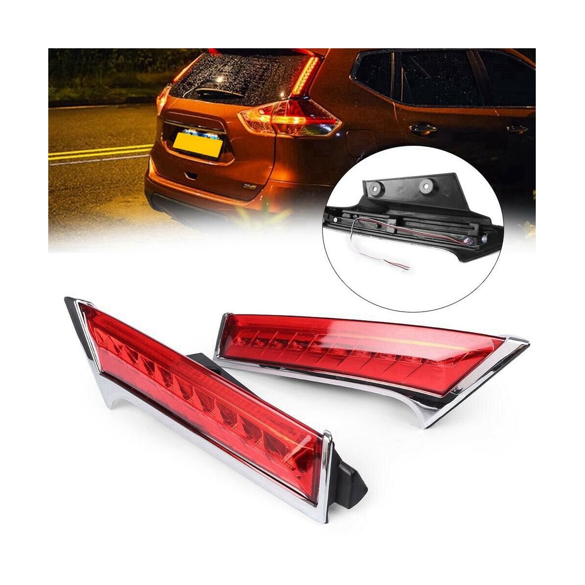 Rear Window Column Light Brake Light Rear Tail Light Without Steering Function Car for Nissan Kizashi Rogue 2014-2019