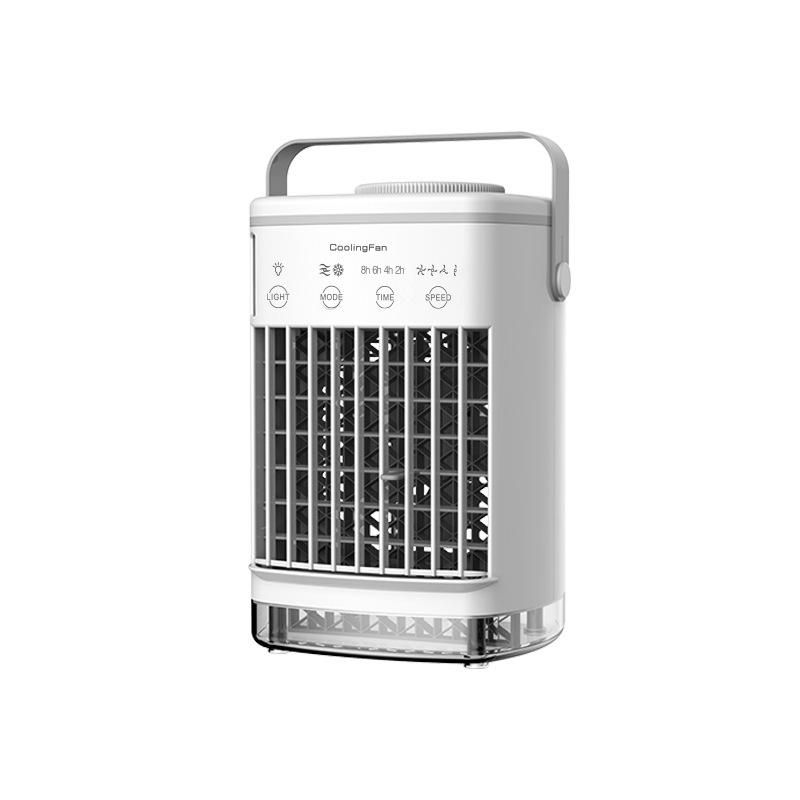 New Mini Cooling Fan USB Air Conditioning Fan Small Water Cooling Fan Spray Fan Desktop Desktop Cooling Fan white 5 inch