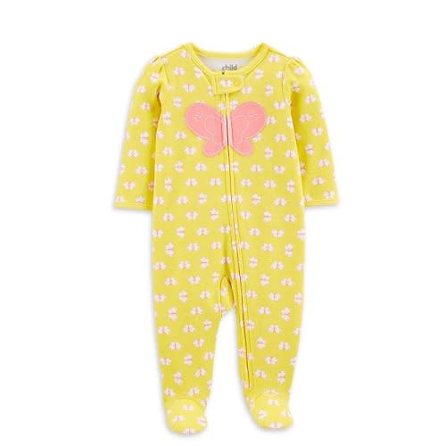 Child Of Mine Newborn Baby Girl Sleep N Play Sleeper Pyjamas - Yellow