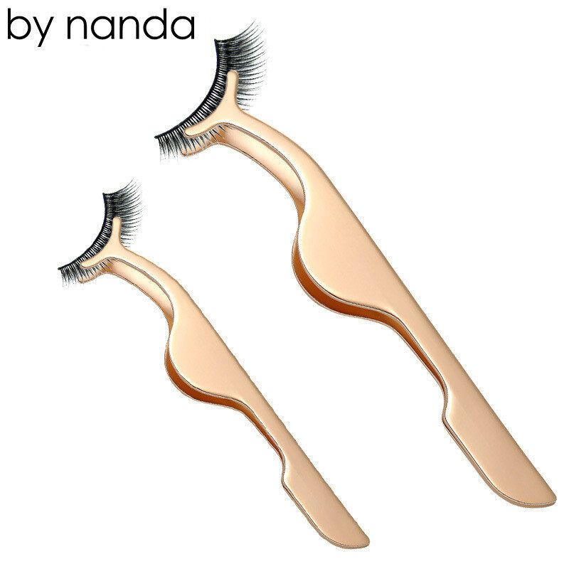 By Nanda Stainless Steel False Eyelashes Curler Extension Lash Mascara Applicator Remover Tweezers Clip Makeup Cosmetic Tool