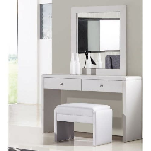 J Best Dressing Mirror With Stool- White