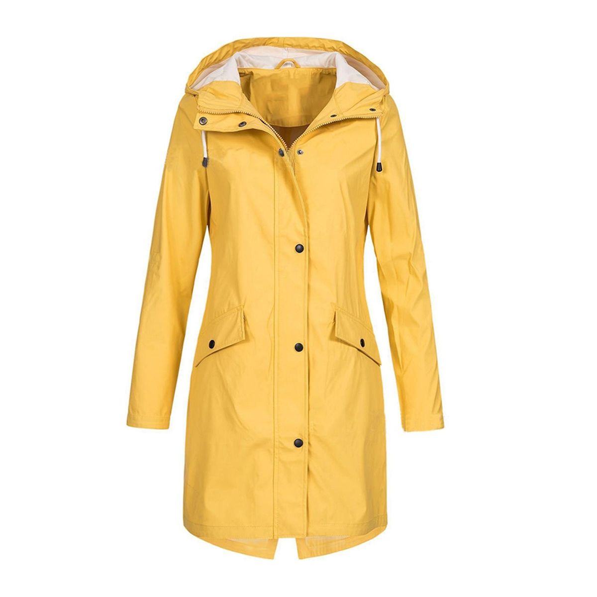 Women Rain Jacket Raincoat Waterproof Winter For Camping L Yellow