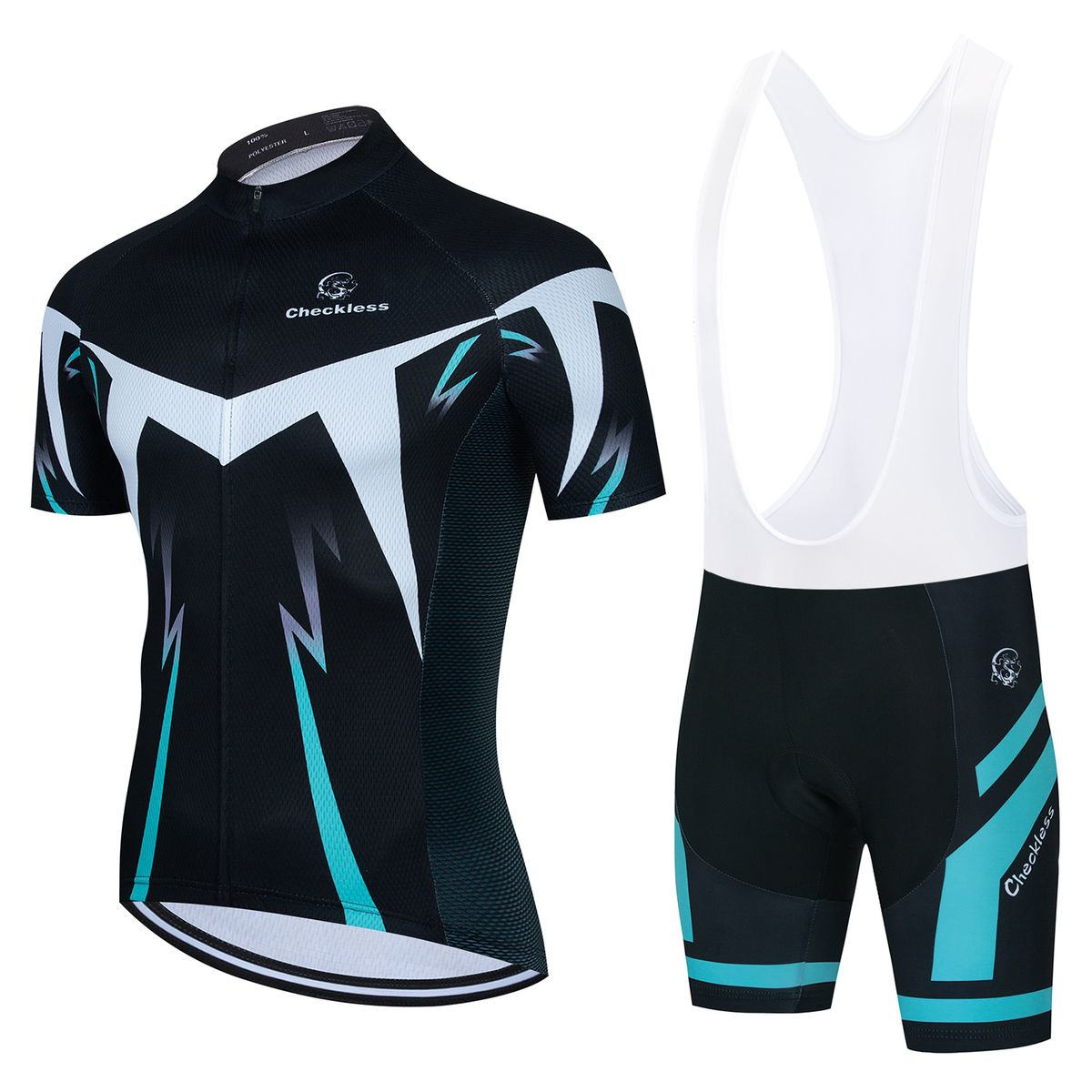 Blue Summer Short Sleeve Cycling Jersey Quick Dry Road Bike Suit