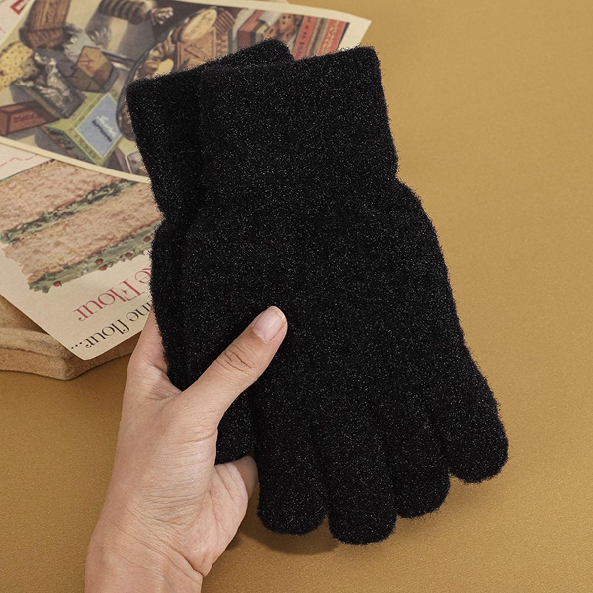 1 Pair Bicycle Autumn Winter Men Women Motorcycle Riding Black