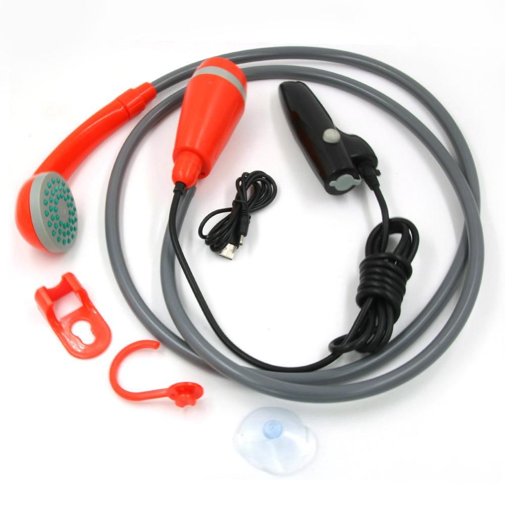 Factory direct hair car shower shower head field portable USB electric shower lithium battery charging Lithium battery USB orange