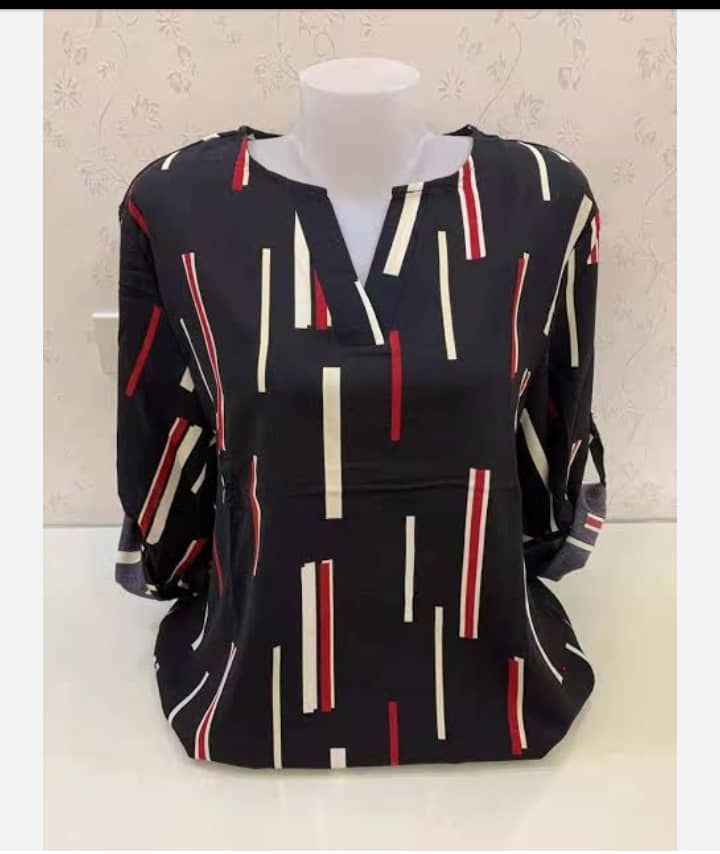 Fashionable Black V Neck Bangkok Plus Size Blouse
