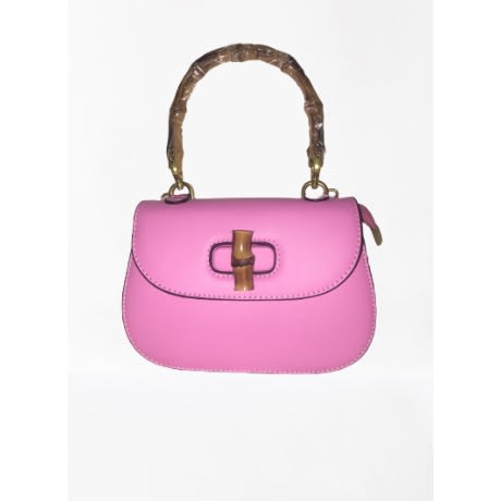 Acrylic Bamboo-like Handle Handbag - Pink