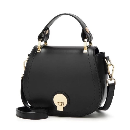 Unbranded Round Leather Handbag - Black