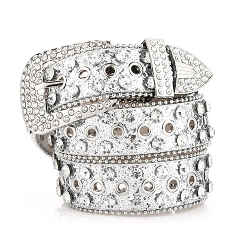 (Silver)Adult Rhinestones Belt For Dress Crystals Diamond Waist Belt Shinning Rhinestones Wide XXM