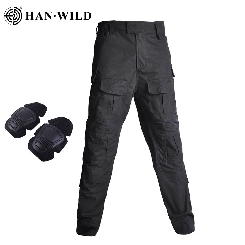 G3 Autumn Soldiers Combat Airsoft  Military Pants Elastic Cargo Casual Pants Trousers Black