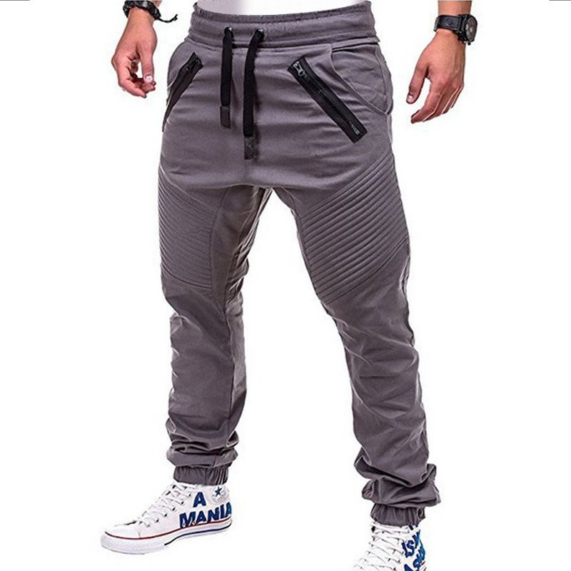 On-trend Casual Sports Tie Elastic Sweatpants-dark Grey