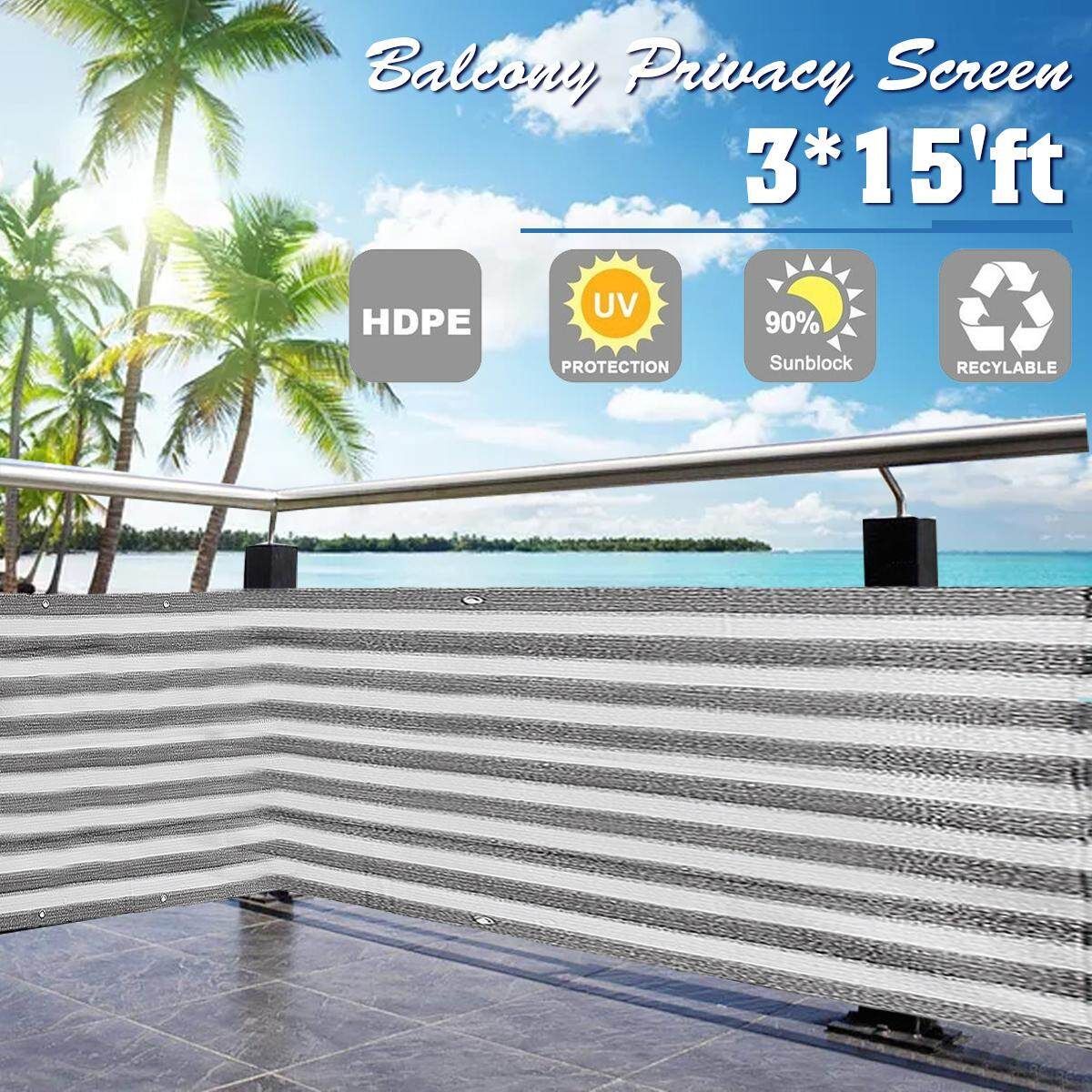 Sunshade Net Grey Strip Balcony Privacy Screen Cover Fence Mesh Sun Shade UV-Proof Garden Windscreen