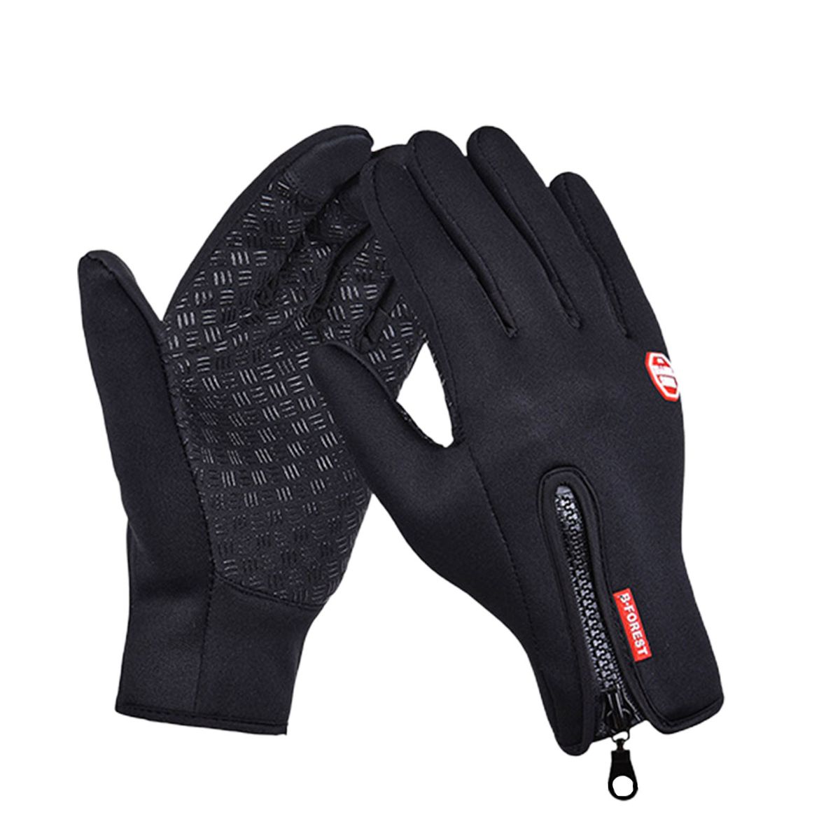 LAOdou 1 Pair Full Finger Touch Screen Finger Gloves- Black 2