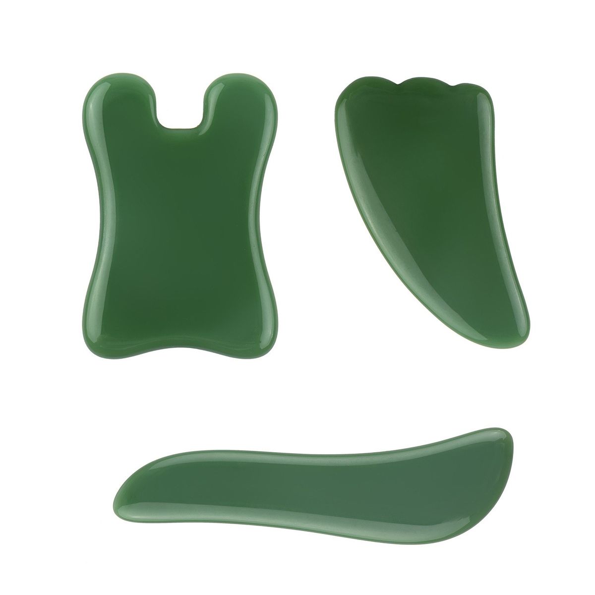 3 Pack Jade Scraper Guasha Massage Tool Set Facial Gua Sha