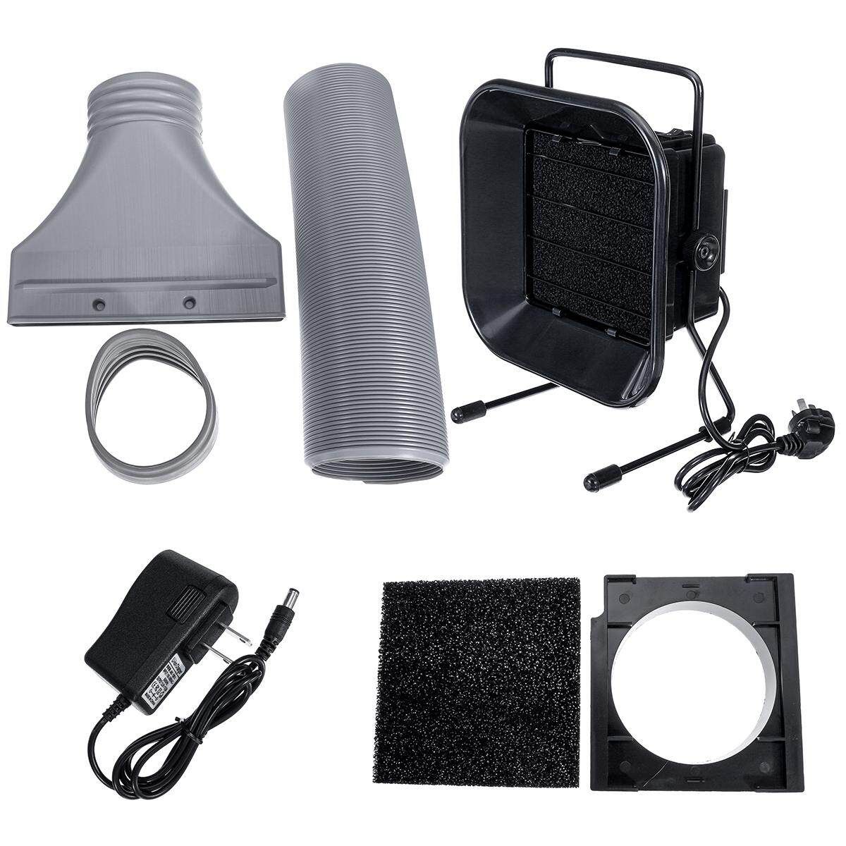 Protable Exhaust Filter Extractor LED+Long Hose Hobby Airbrush Paint Spray Booth 50W Standard +pipe +rubber Head +air Outlet