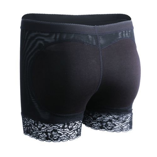 (black)HOT Padded Bum Comfortable Lace Patchwork Fashion Hollow Out Pants Enhancer Shaper  Lifter Booty Boyshorts Underwear DOU
