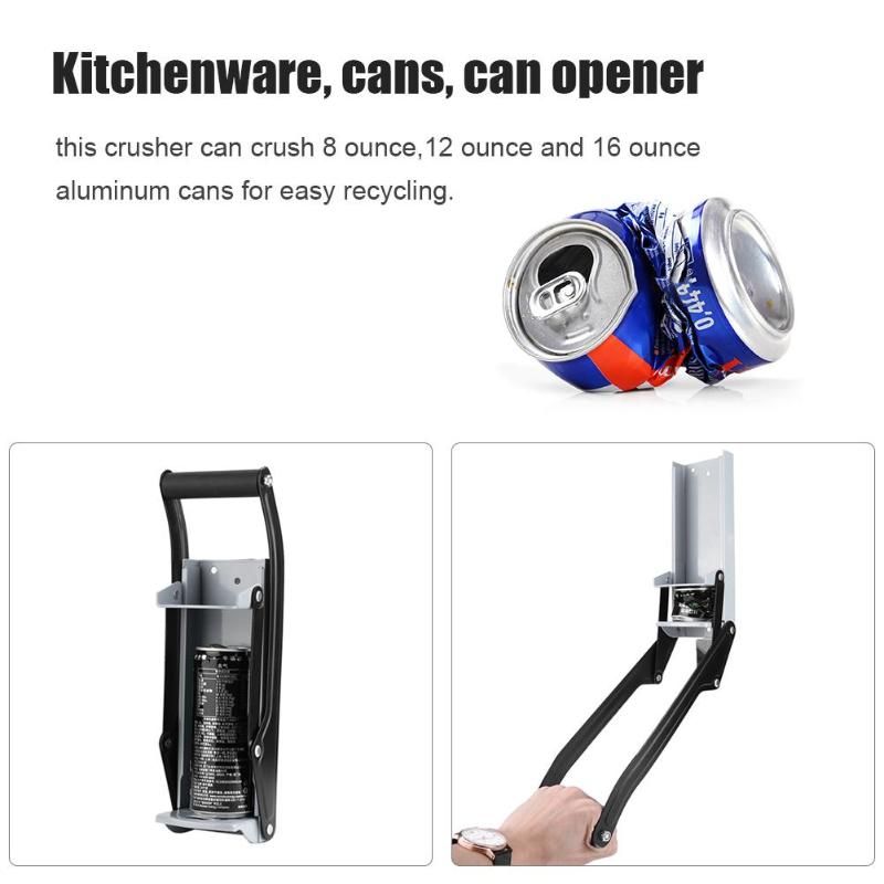 Dropshipping Opener Hand Crushing Can Soda Bottle Cans Crusher Wall Iron Beer Bottle Recycling Push Tool Mounted 16oz