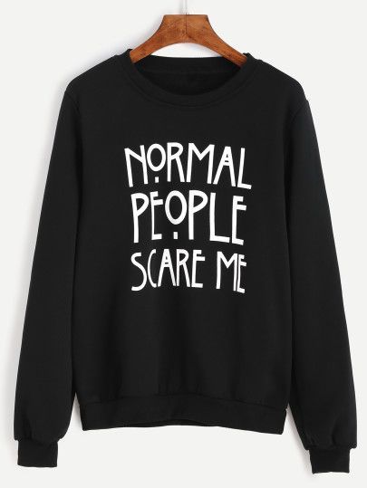 NORMAL PEOPLE SCARE ME Men And Women SWEAT SHIRT-BLACK