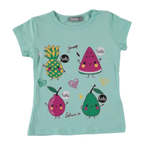 Fruity Girls Top - Water Green