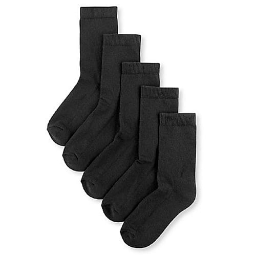 Kids School Socks - Black - Set Of 5