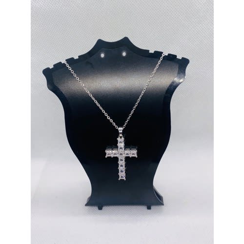Cubic Zirconia Pendant Necklace - Silver