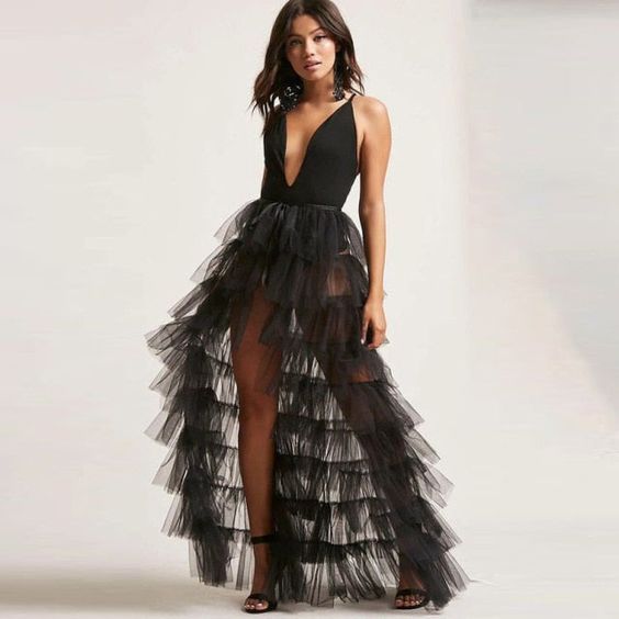 (P)Sexy Women Lingerie Lace Sheer Mesh Tulle Perspective V Neck Layered Ruffles Maxi Floor Long Bath Robe Gown Sleepwear Dress SMA
