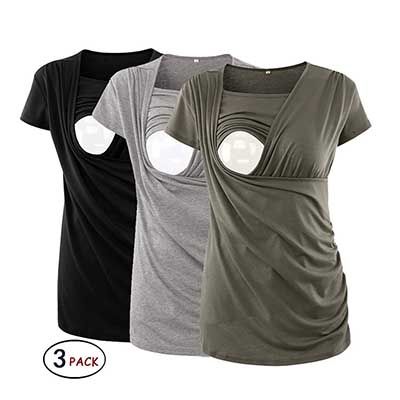Women's Maternity Tops Nursing T-Shirt Breastfeeding Top Pregnant Tops