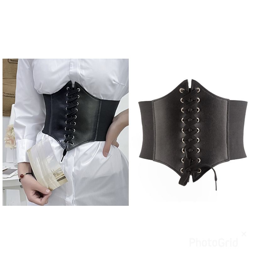 Fashion Elastic Corset Bustier Slimming Waistband Leather Waist Belt