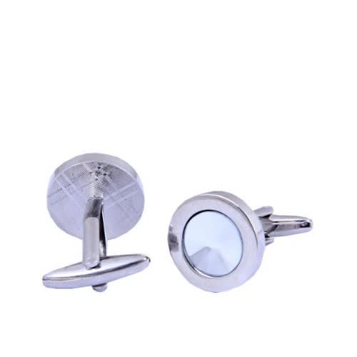 Rounded Shaped Cufflinks - Silver - Mc-3988