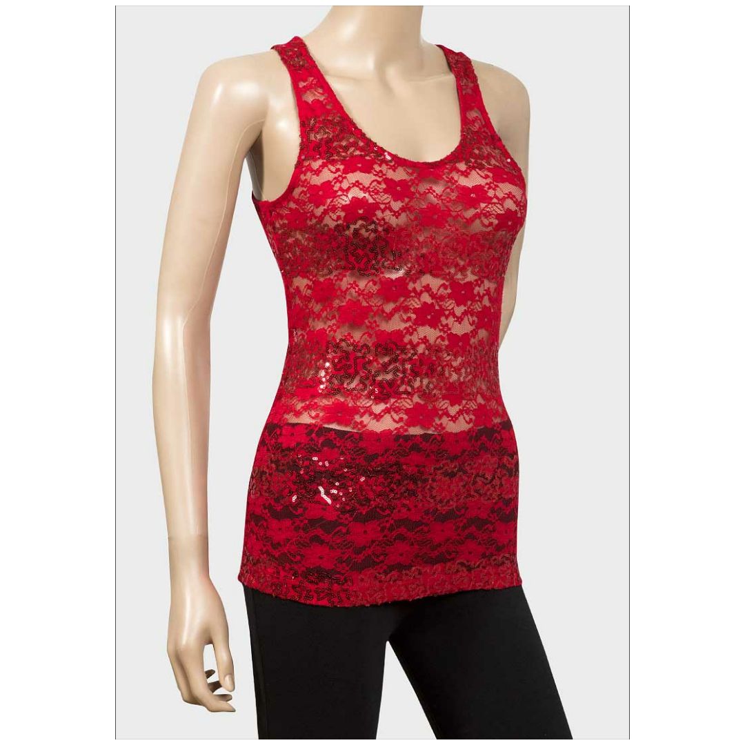 Mfed Ladies Scoop Neck Lace Sleeveless Top