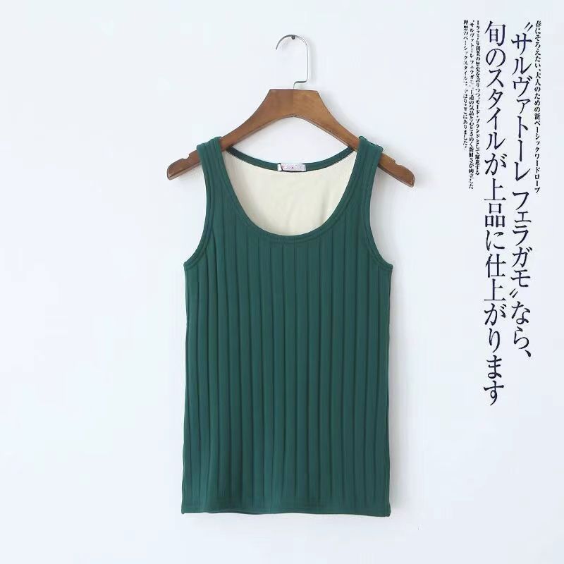 Thermal Shirt Women Sleeveless Elastic Velvet Vest Women Thermal Top Sling Warm Underwear Women Soft Thermo Shirt Women  2XL WEF