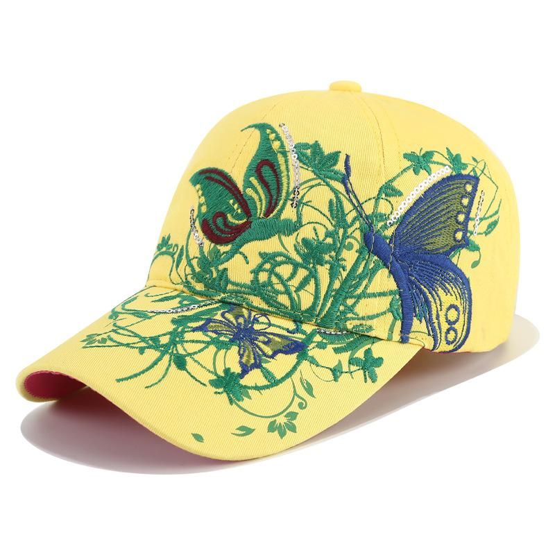 Korean-Style Sequin Embroidered erfly Embroidered Baseball Cap LipstiTide Hat Female's Cap