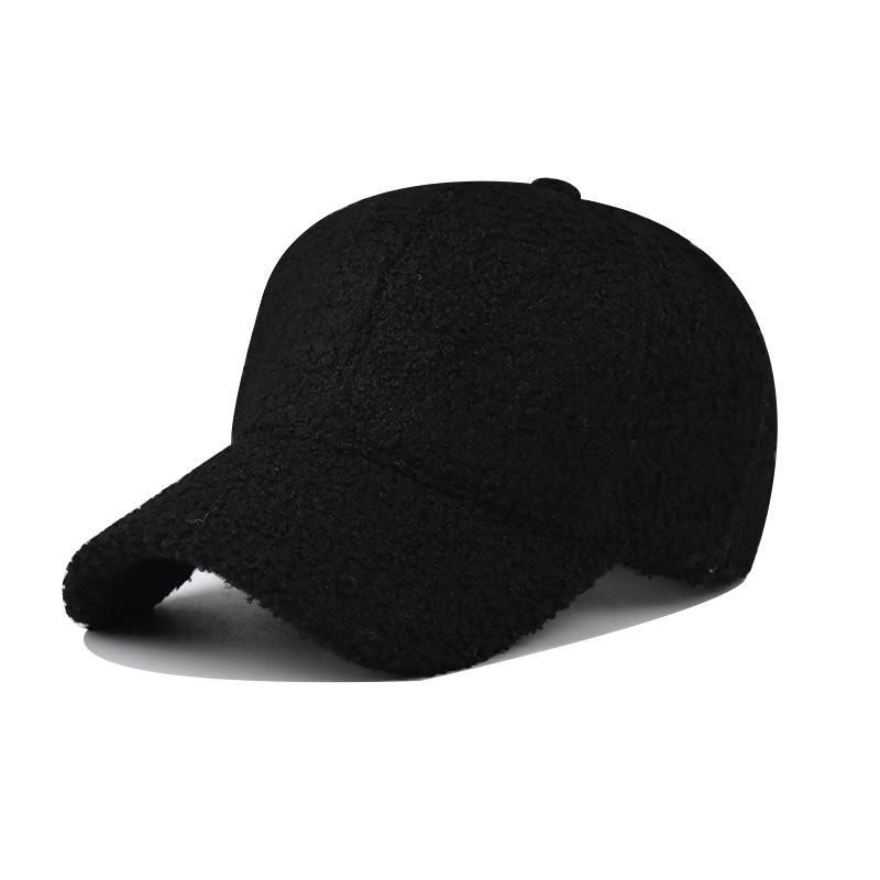 Winter  Fur Cap Hat for Women Unisex  Fuzzy Hip Hop Cap Solid SnapbaTeddy Velvet Thicken Warm Baseball Cap for Men