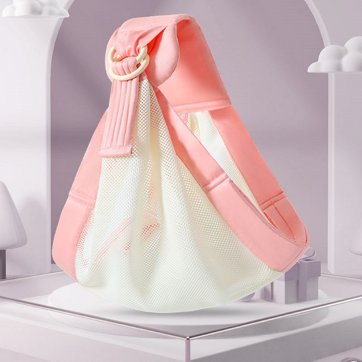 Pure Cotton Baby Carriers Cross Shoulder Front Holding Ring Sling Backpacks Portable Babies Outdoor Gear Infant Accessories Pink 3D