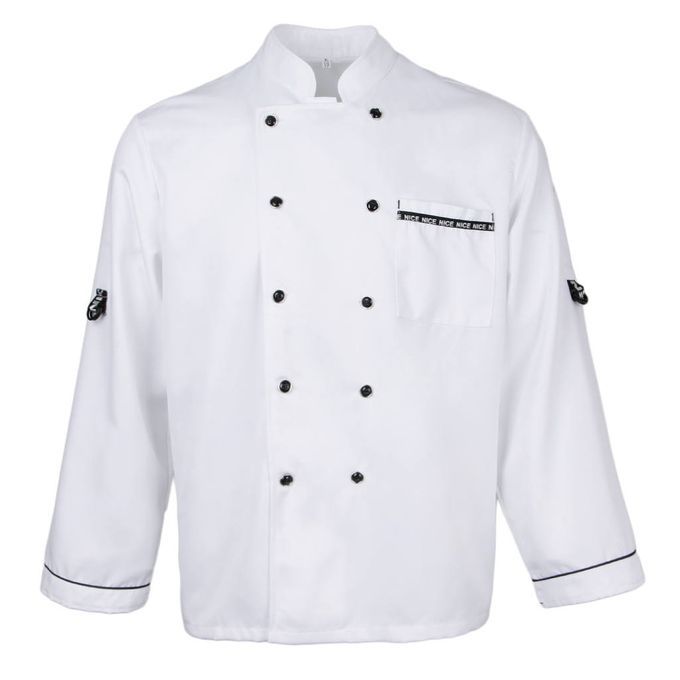 Men's Women's Long Sleeve Chef Jacket Coat Food Service XXXL White