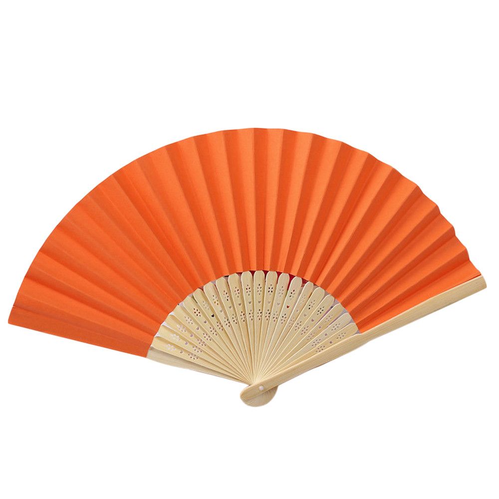 Fan#T2 Color Folding New Hand Solid Party Dance 2019 Folding Fan Pattern Fan Paper Silk Wedding Summer Folding Held