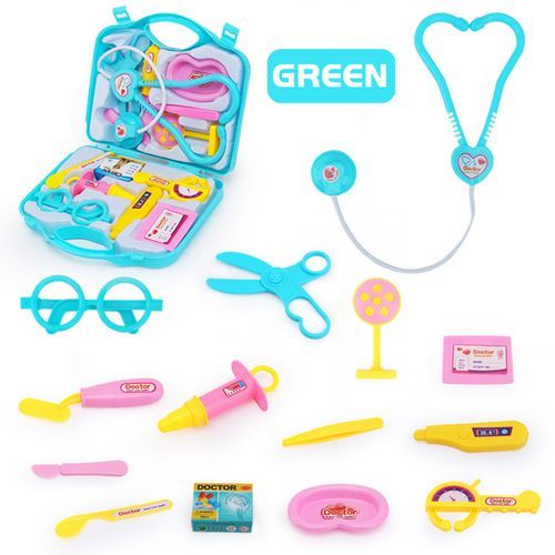 15PCS Wet Doctor Set Toy Kit Toys Pretend Play Birthday Blue Wit Green