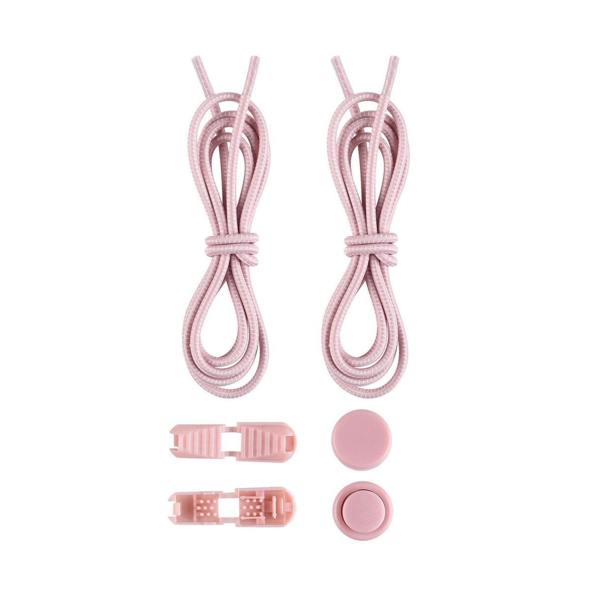 1 Set Tieless Shoelaces Elderly Children No Tie Shoes Strings Light Pink
