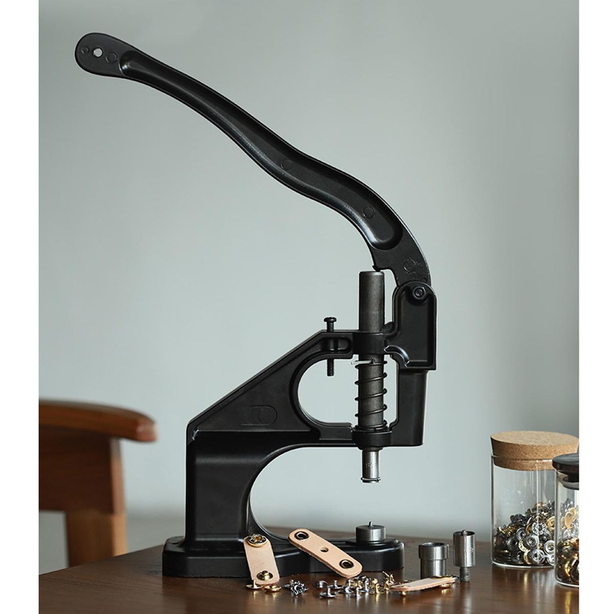Hand Press Machine Buttons Attaching Manual Grommets Eyelets Black