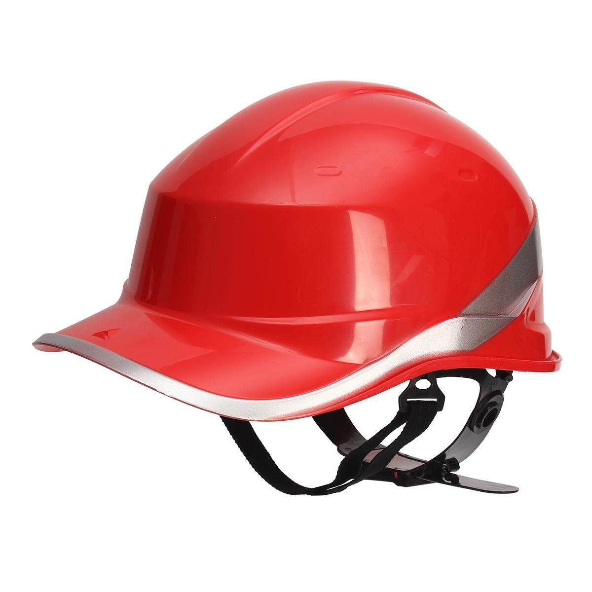 Diamond V Hard Hats Safety Work 8 Point Vented Construction Ratchet Helmets New # Yellow Red (red)