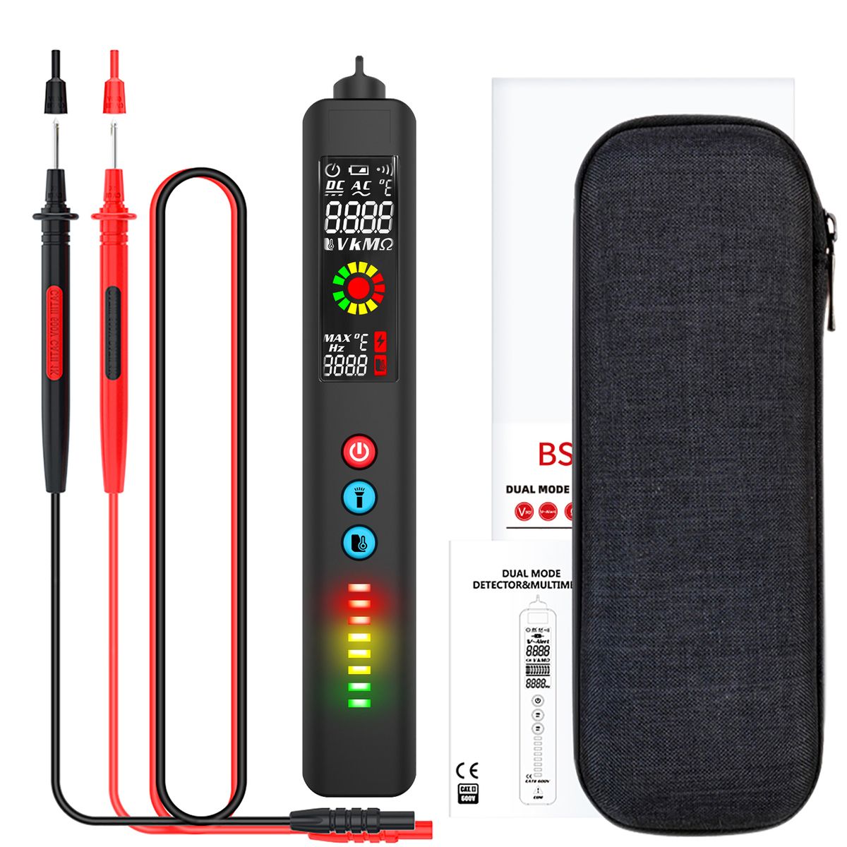 BSIDE Voltage Detector Tester X1 X2 Smart Multimeter Non-contact Infrared Thermometer EBTN Display Live Wire NCV Test Pencil