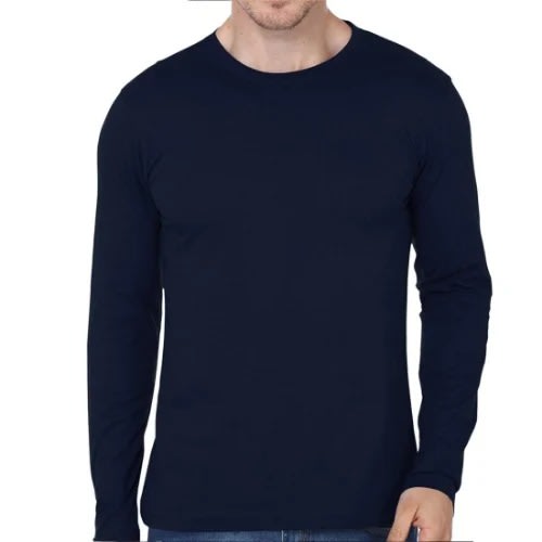 Men's Long Sleeve Custom Fit T-shirt - Blue