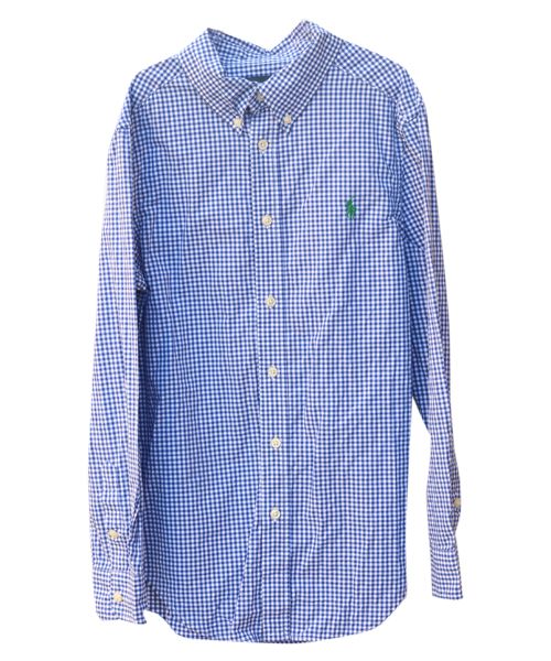 Boy's Checker Long Sleeve  Shirt - Blue
