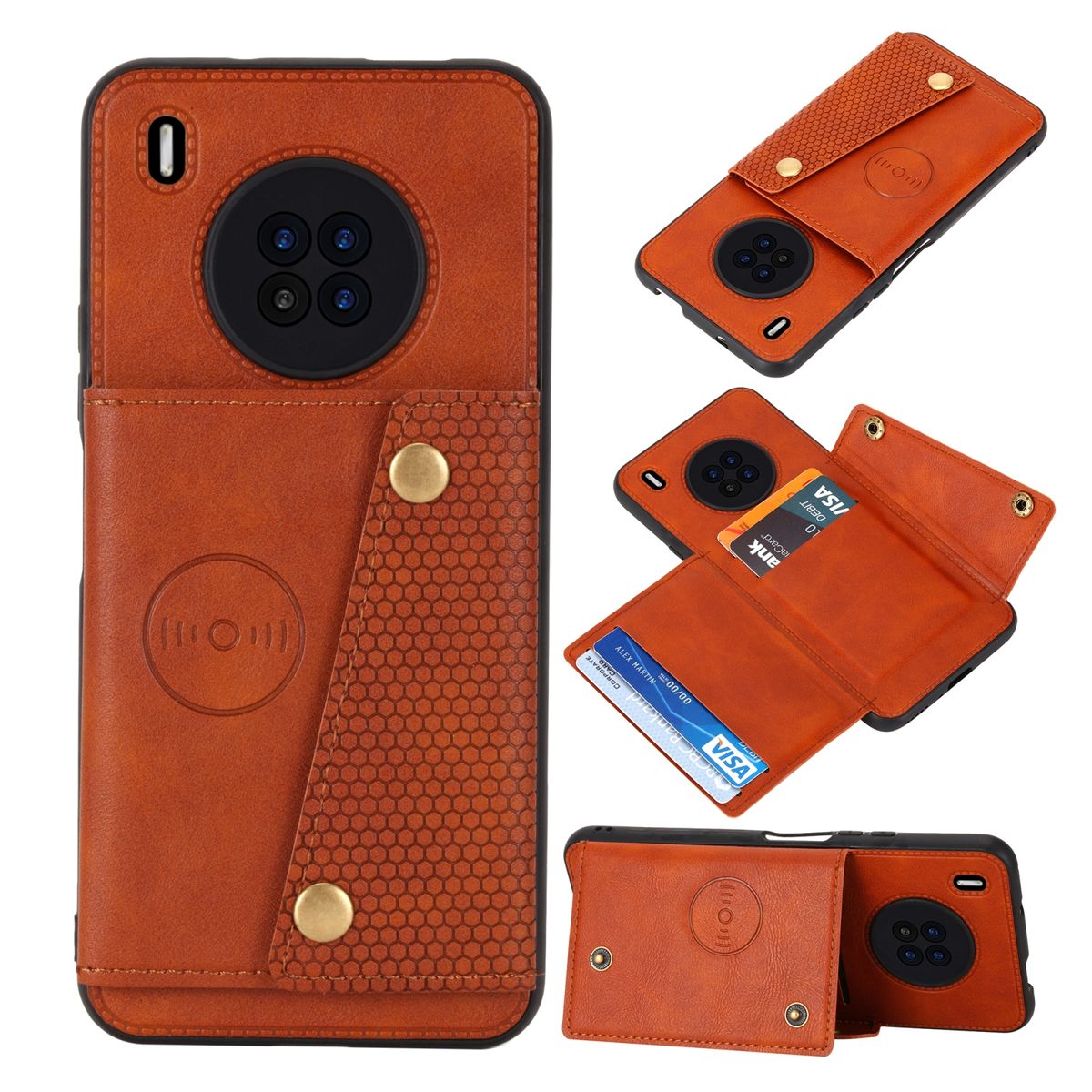 For Huawei Y9a Double Buckle PU + TPU Case