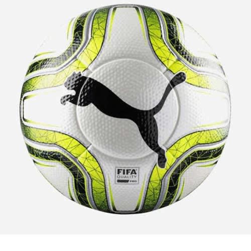 Adult Leather Match Ball In White/gold