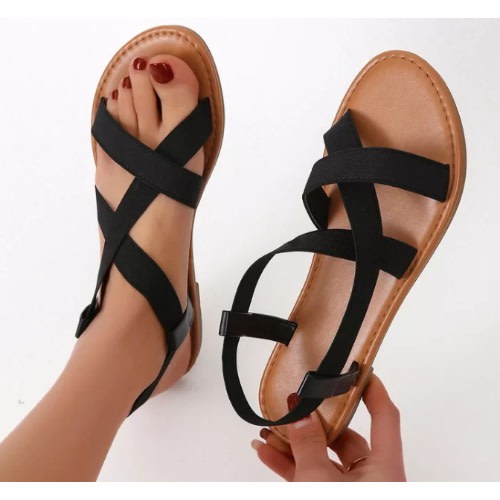 Ladies Luxury Elastic Flat Sandals
